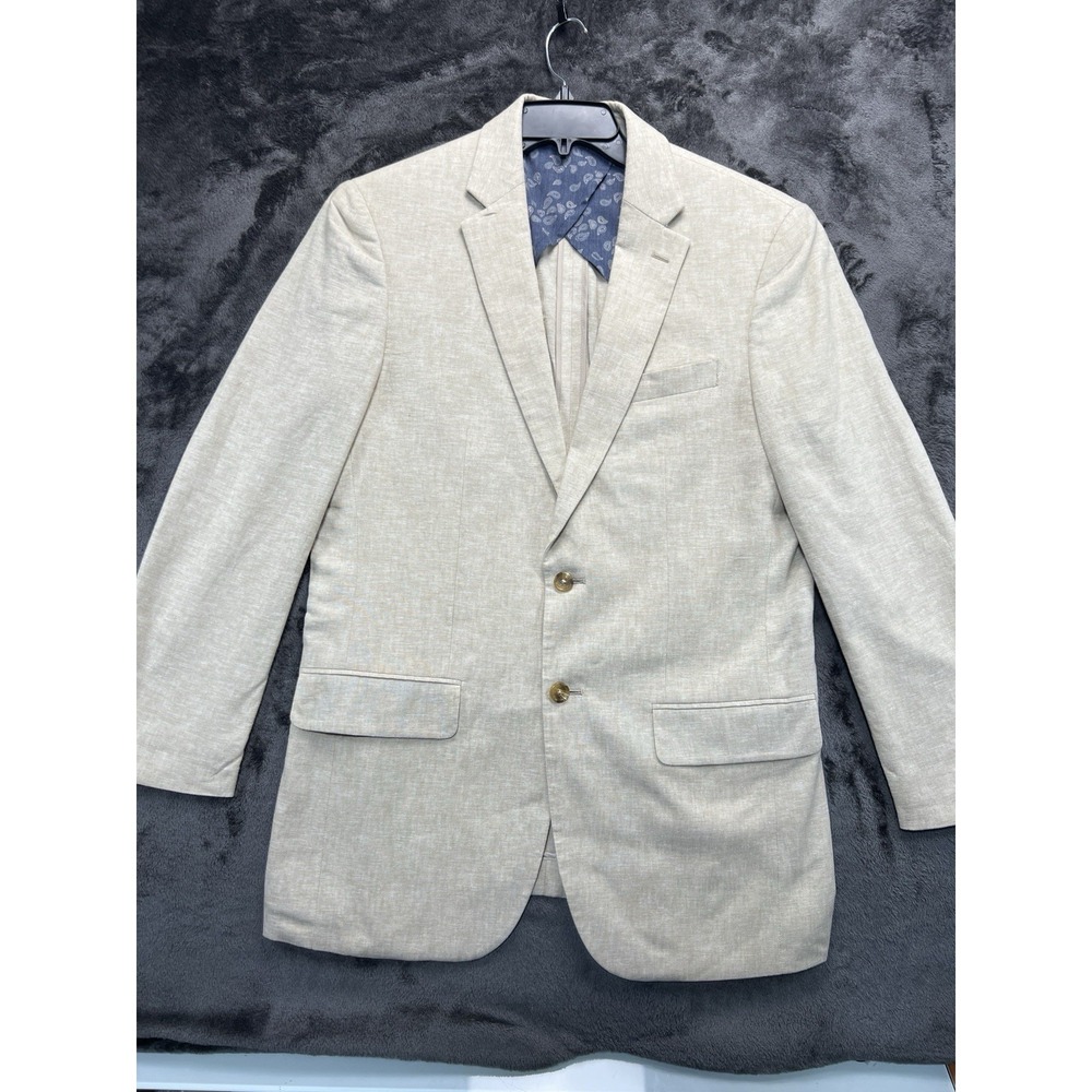 Jos A Bank Linen‎ Blend Blazer Vest Set Men's 38R Small Beach Wedding